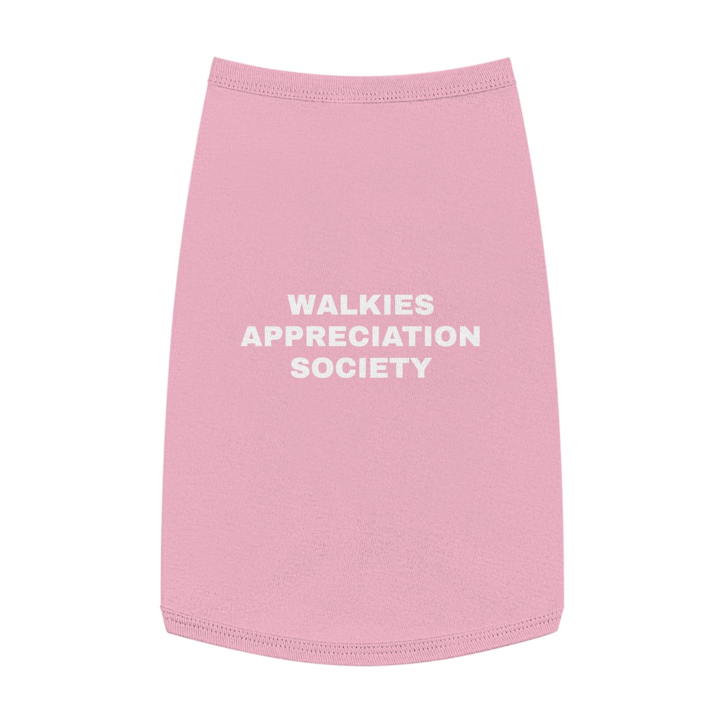 WALKIES APPRECIATION SOCIETY (WHITE TEXT) DOG T-SHIRT