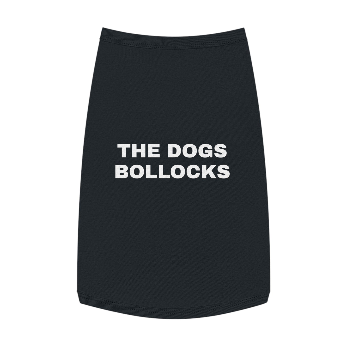 THE DOGS BOLLOCKS (WHITE TEXT) DOG T-SHIRT