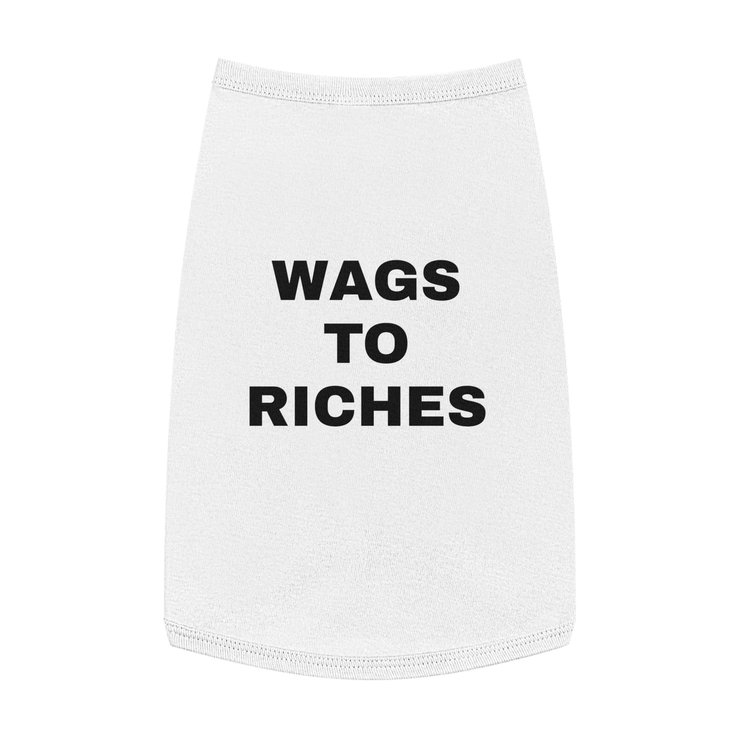 WAGS TO RICHES (BLACK TEXT) DOG T-SHIRT