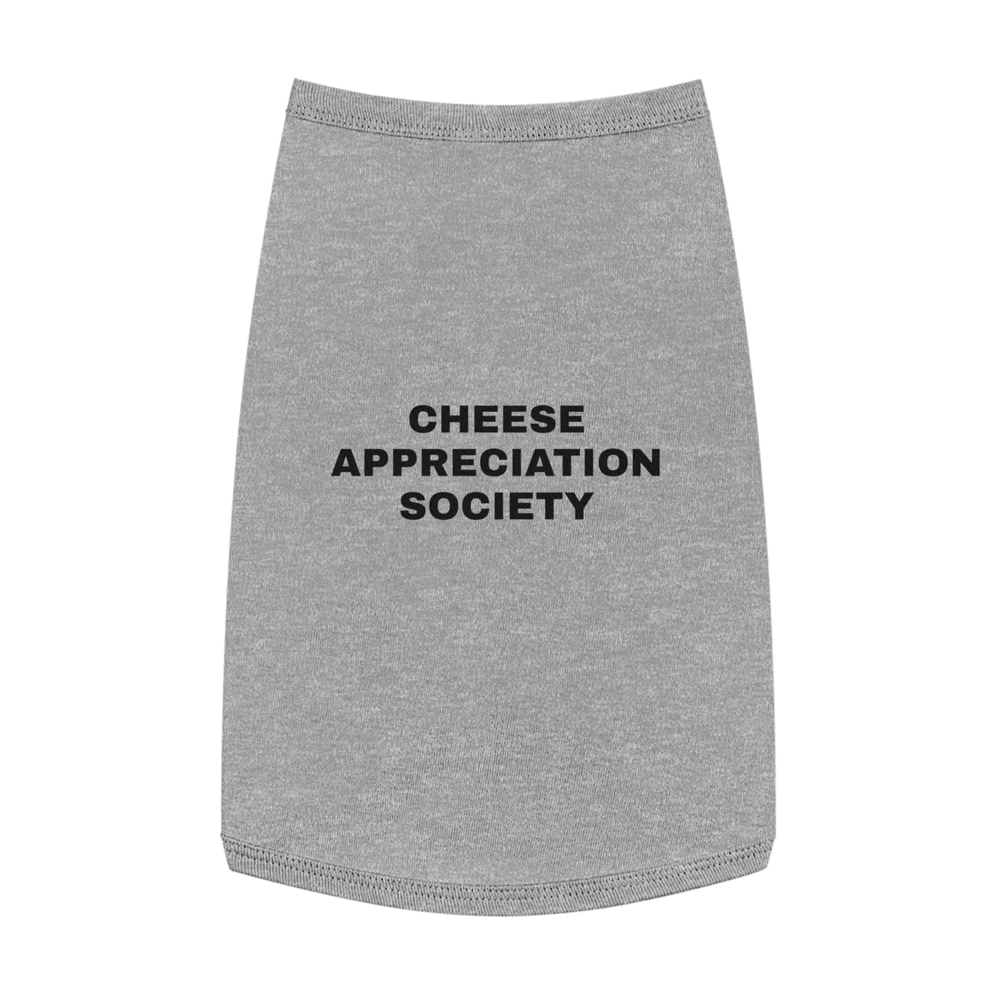 CHEESE APPRECIATION SOCIETY (BLACK TEXT) DOG T-SHIRT