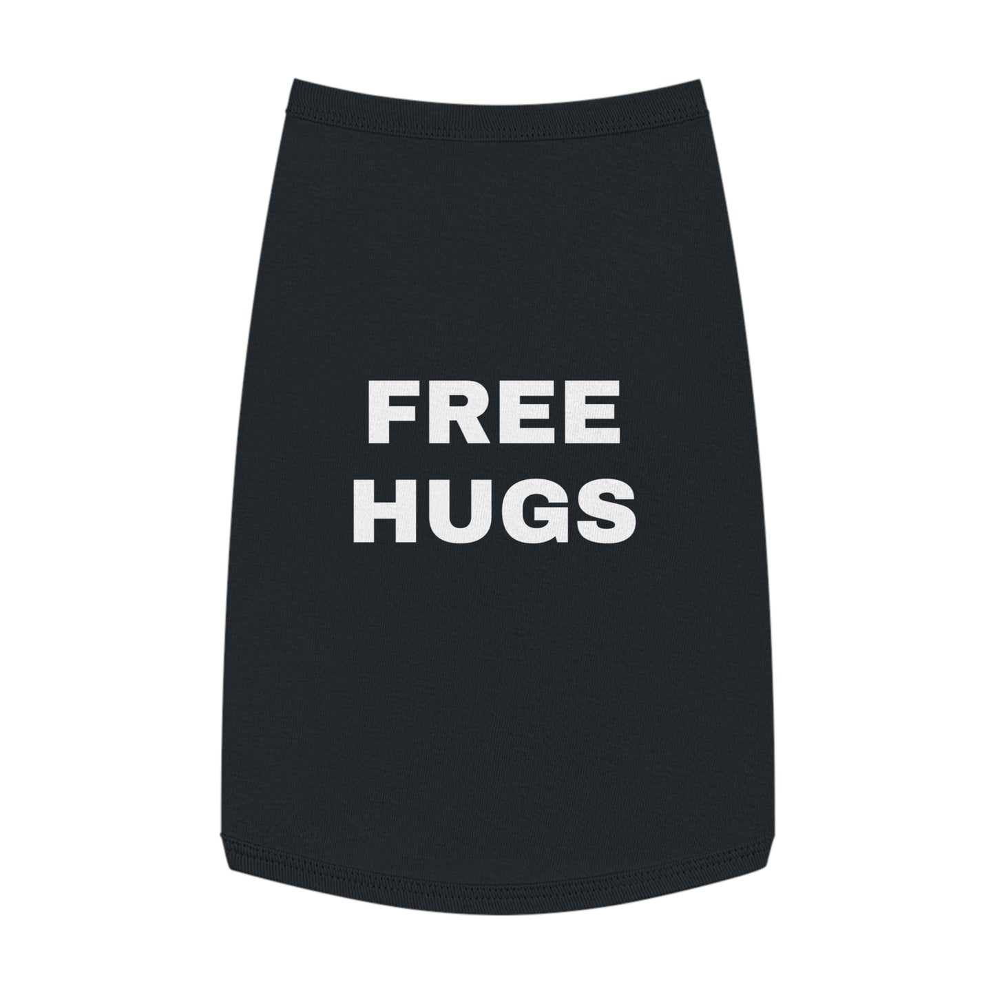 FREE HUGS (WHITE TEXT) DOG T-SHIRT