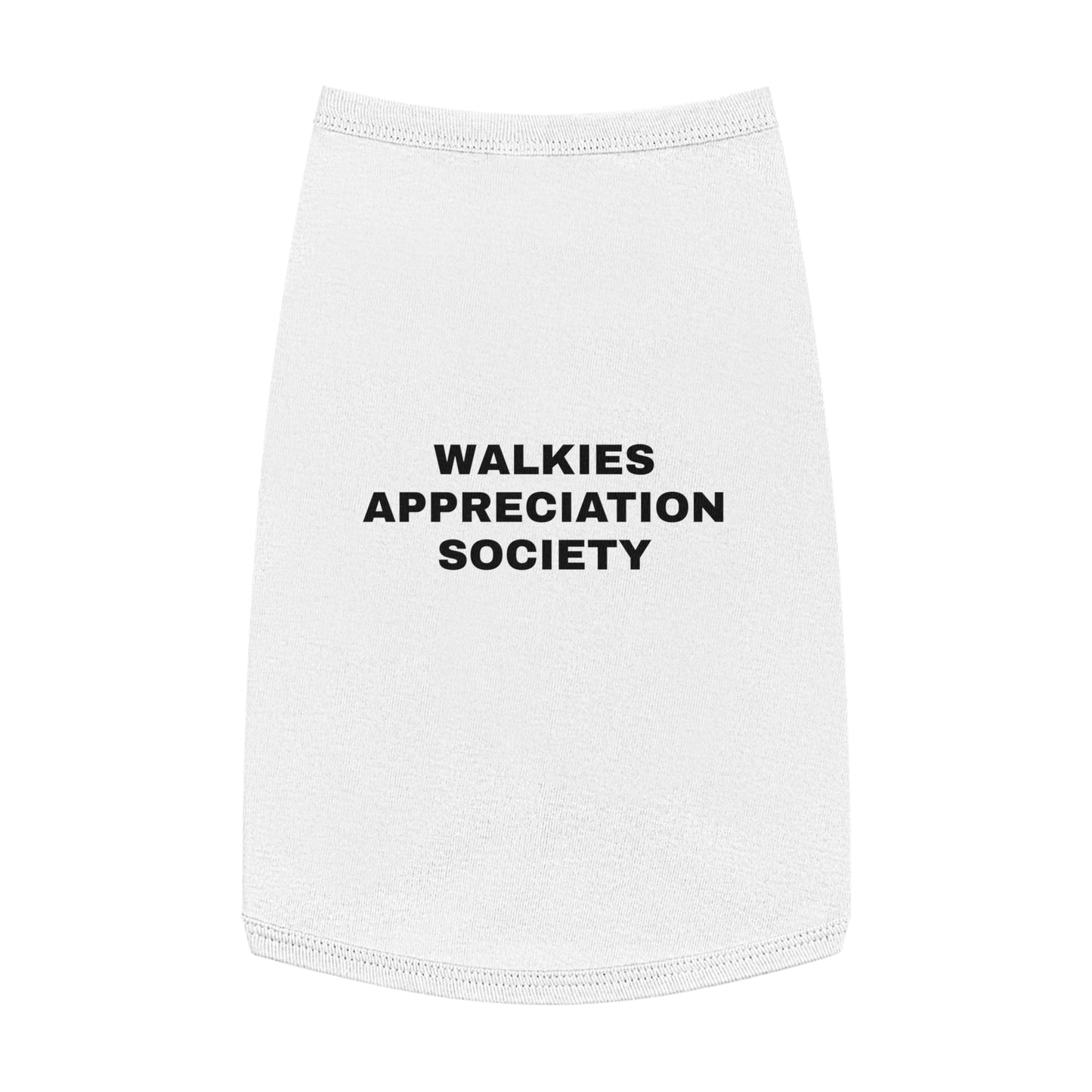 WALKIES APPRECIATION SOCIETY (BLACK TEXT) DOG T-SHIRT