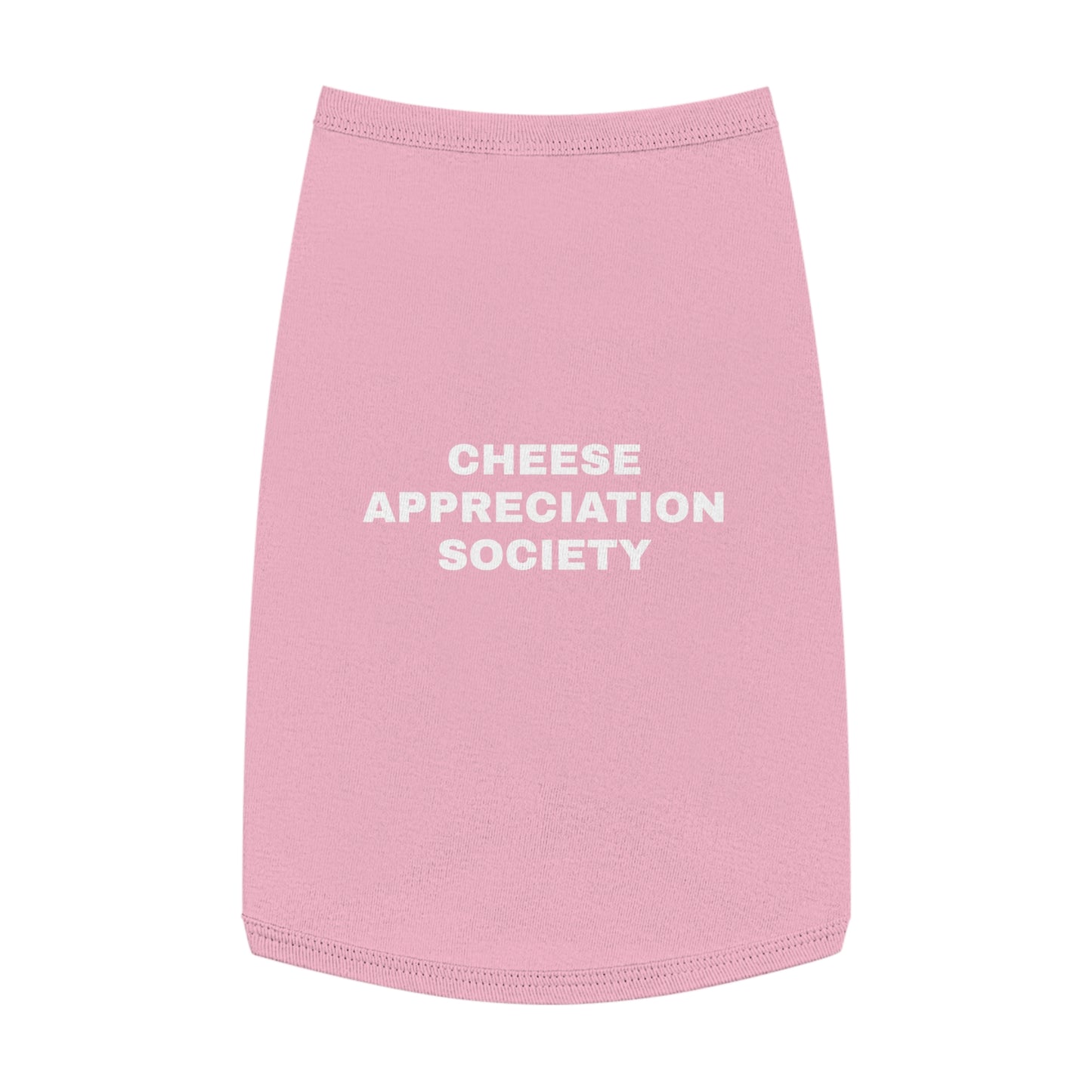 CHEESE APPRECIATION SOCIETY (WHITE TEXT) DOG T-SHIRT