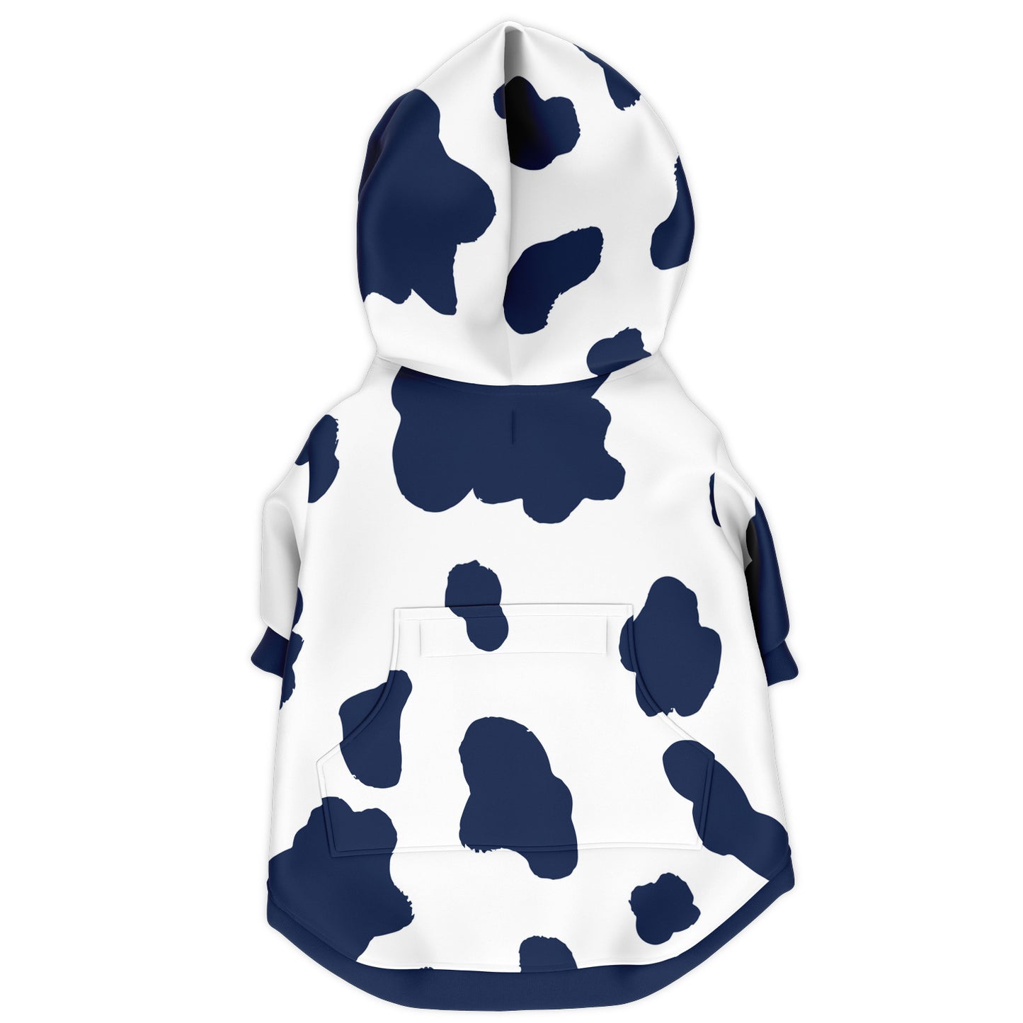 NAVY COW DOG HOODIE