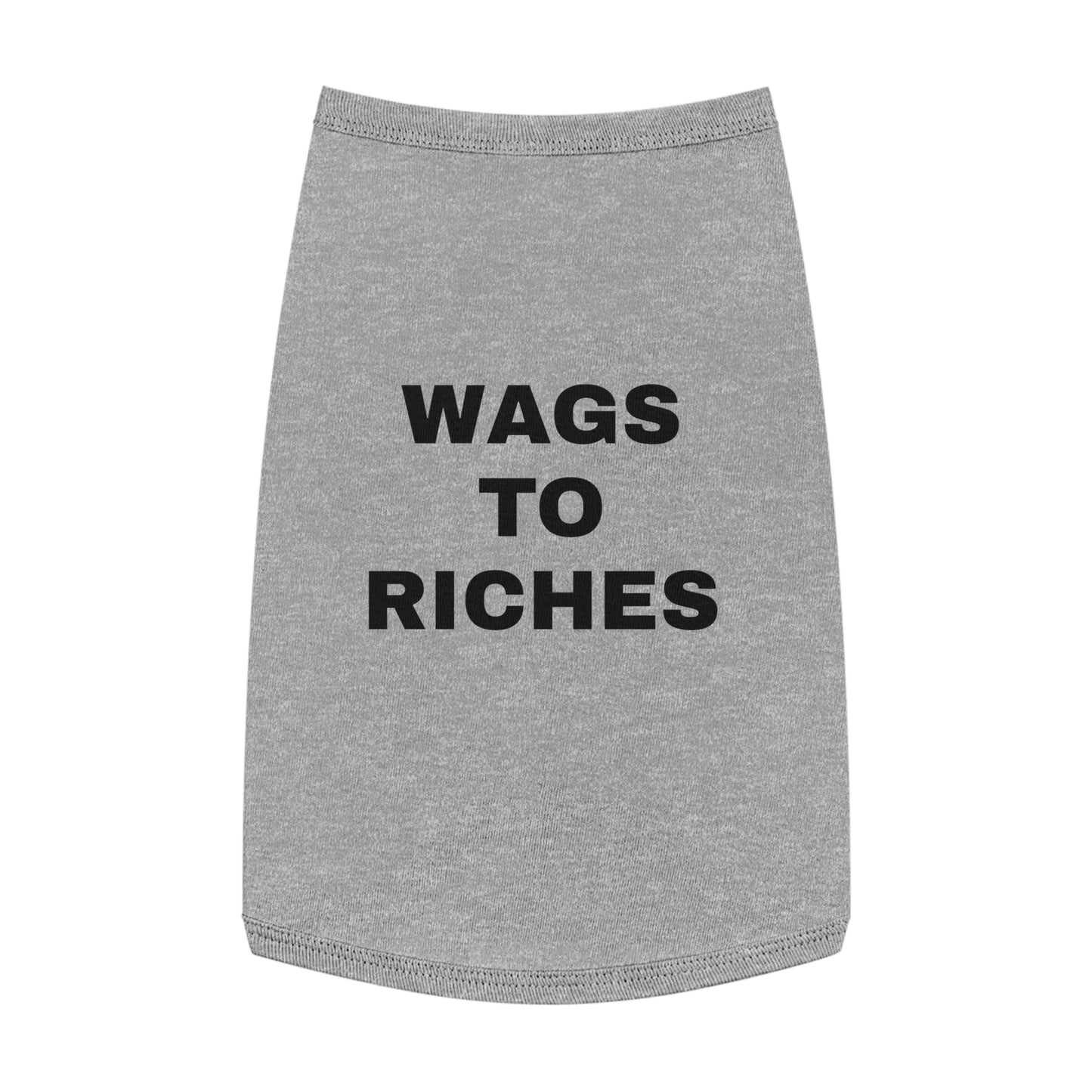 WAGS TO RICHES (BLACK TEXT) DOG T-SHIRT