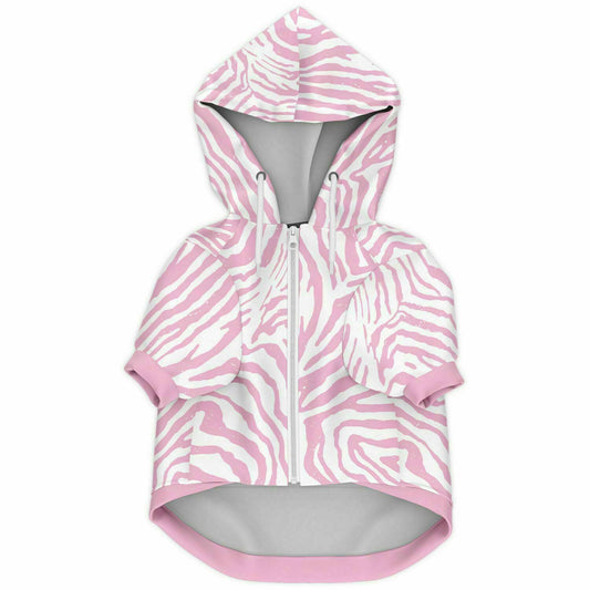 BABY-PINK ZEBRA DOG HOODIE