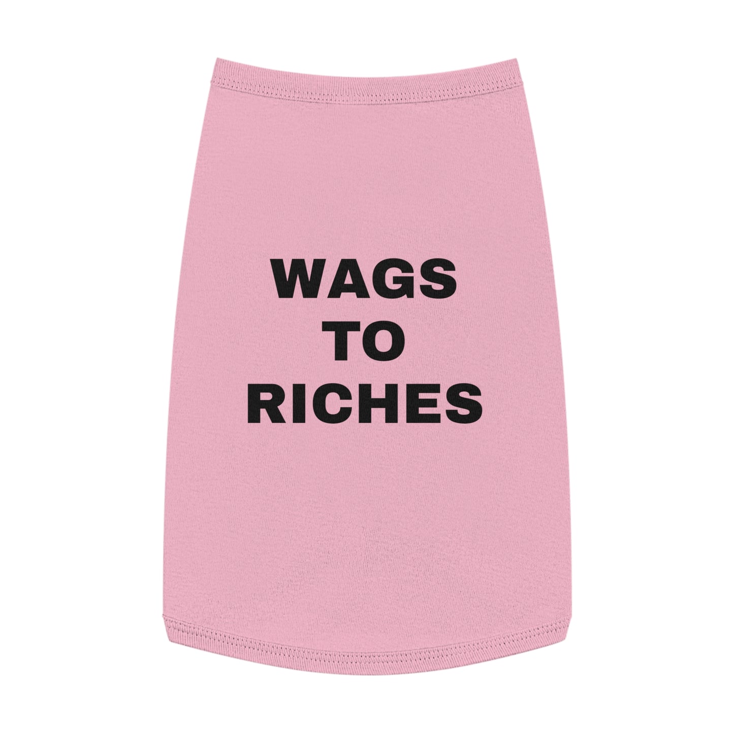 WAGS TO RICHES (BLACK TEXT) DOG T-SHIRT