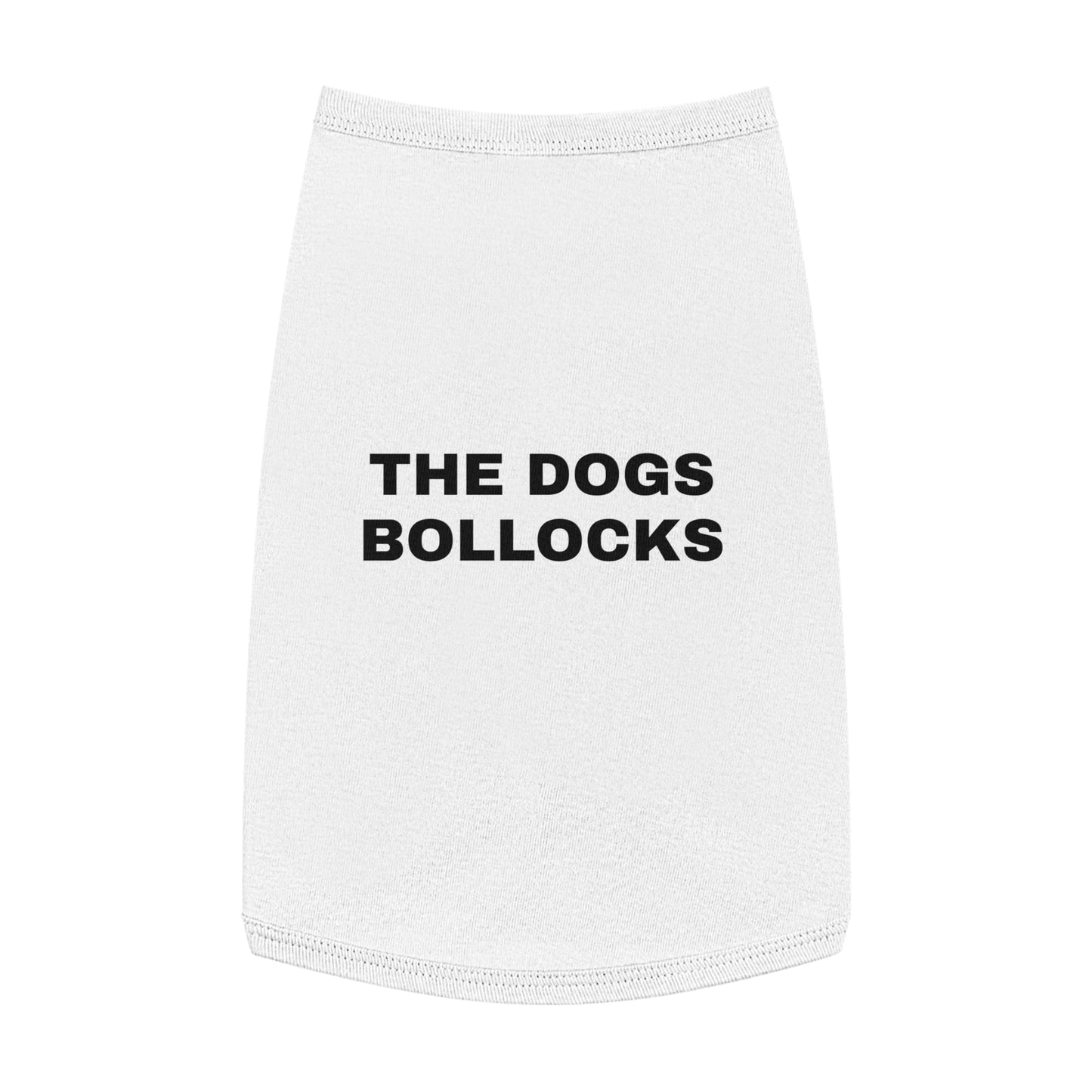 THE DOGS BOLLOCKS (BLACK TEXT) DOG T-SHIRT