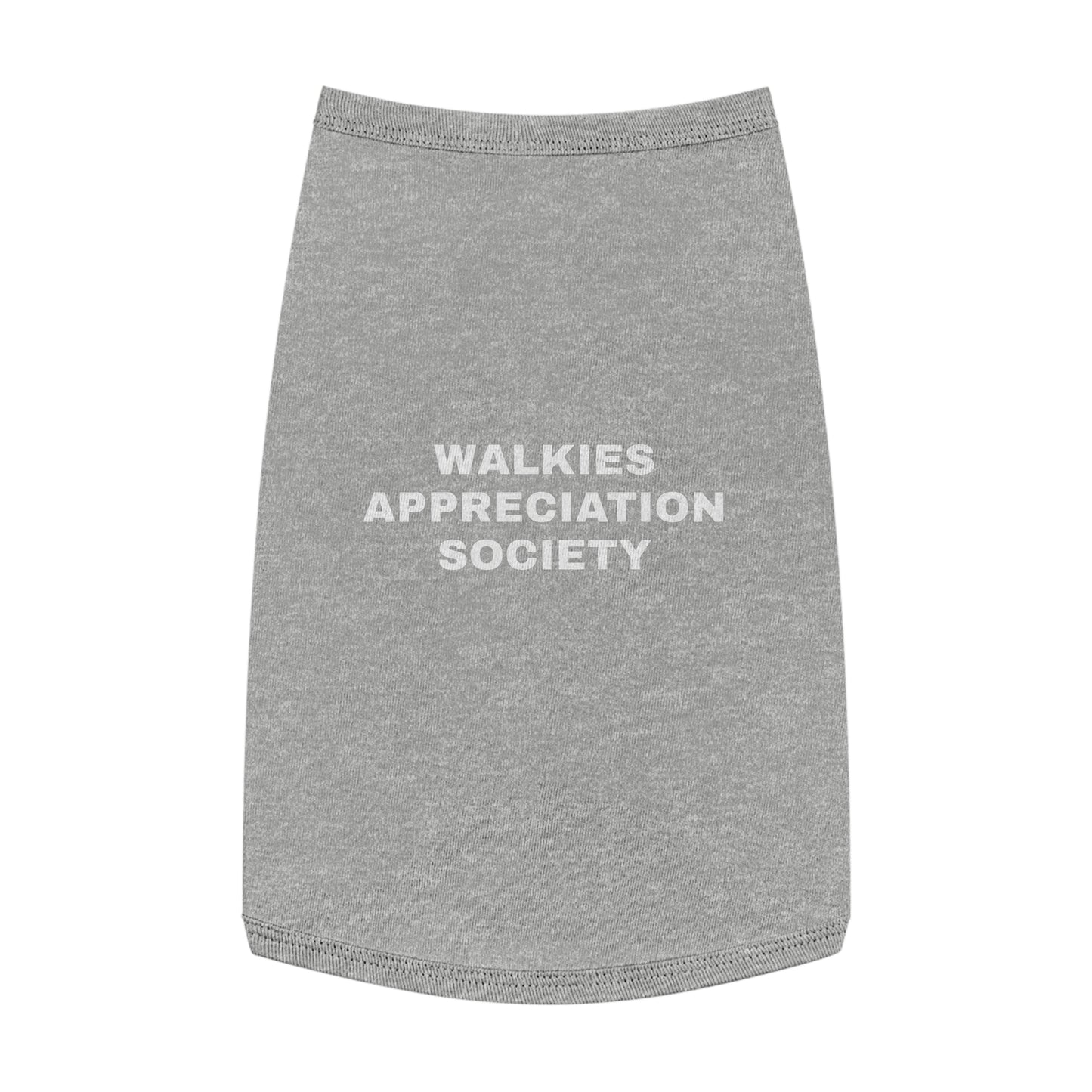 WALKIES APPRECIATION SOCIETY (WHITE TEXT) DOG T-SHIRT