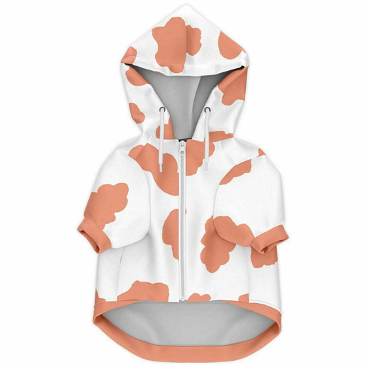 PEACH COW DOG HOODIE