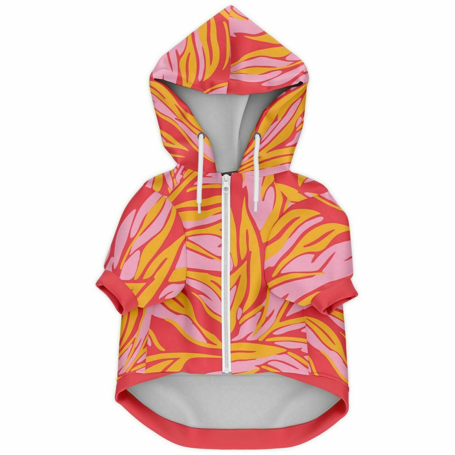 PINK-CUSTARD LEAF DOG HOODIE