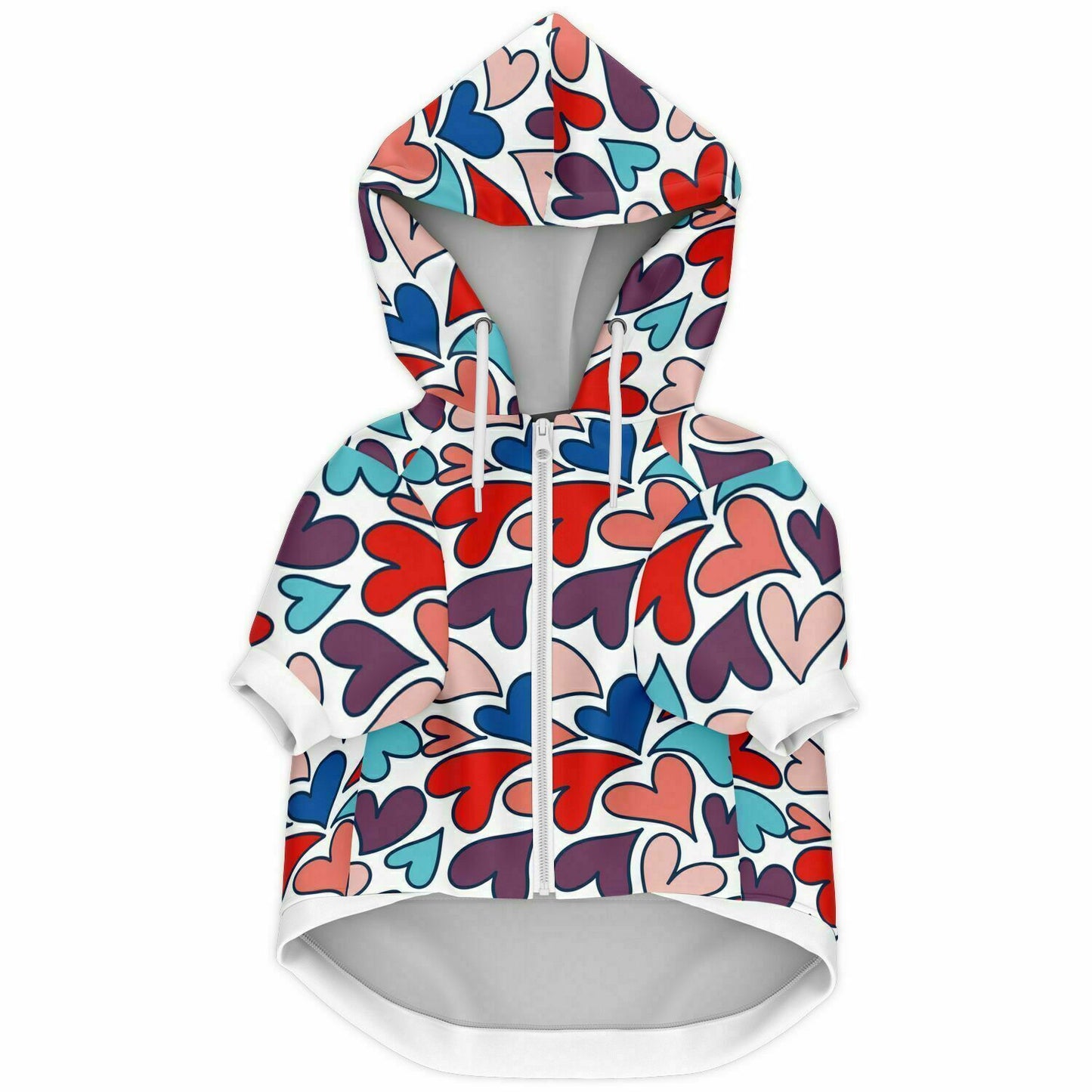 FRENCH KISS HEARTS DOG HOODIE