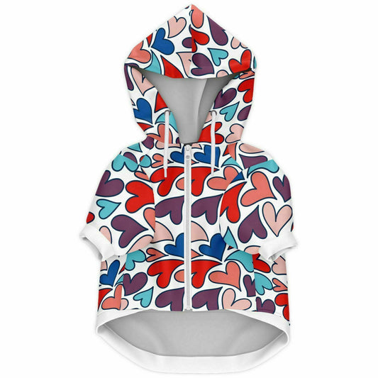 FRENCH KISS HEARTS DOG HOODIE