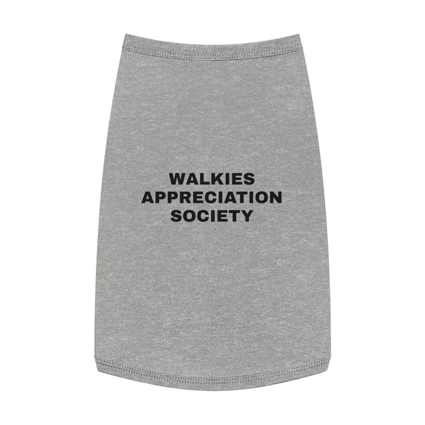 WALKIES APPRECIATION SOCIETY (BLACK TEXT) DOG T-SHIRT