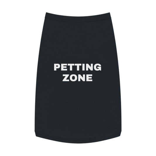 PETTING ZONE (WHITE TEXT) DOG T-SHIRT