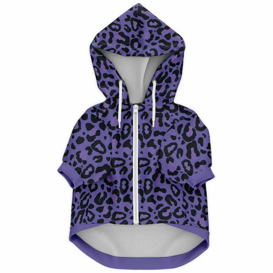 DEEP-PURPLE LEOPARD DOG HOODIE