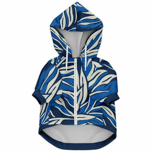 NAVY LEAF DOG HOODIE