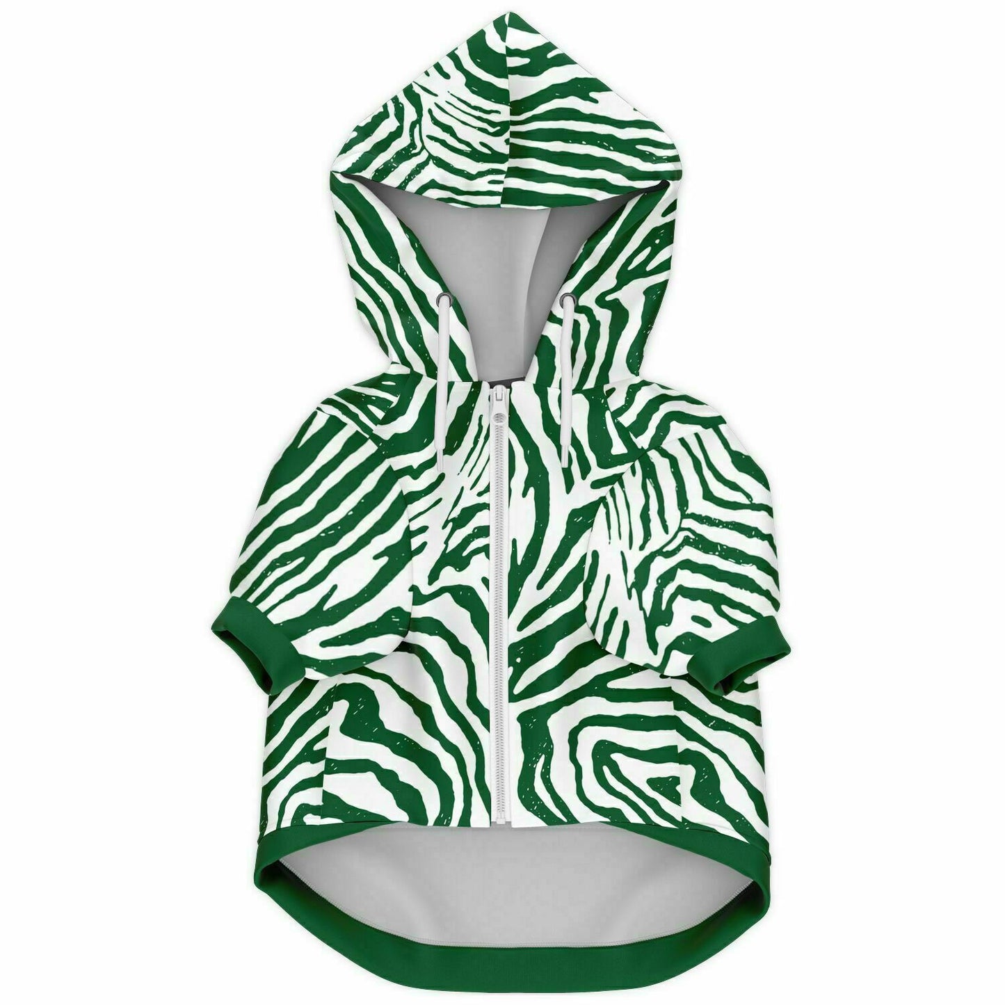 FOREST-GREEN ZEBRA DOG HOODIE