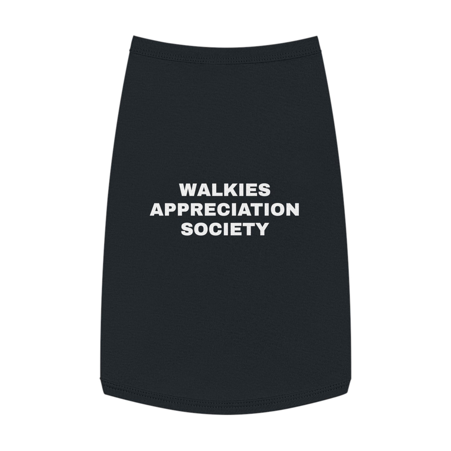 WALKIES APPRECIATION SOCIETY (WHITE TEXT) DOG T-SHIRT