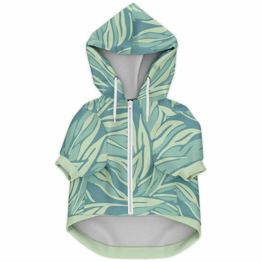 PRETTY-BLUE LEAF DOG HOODIE