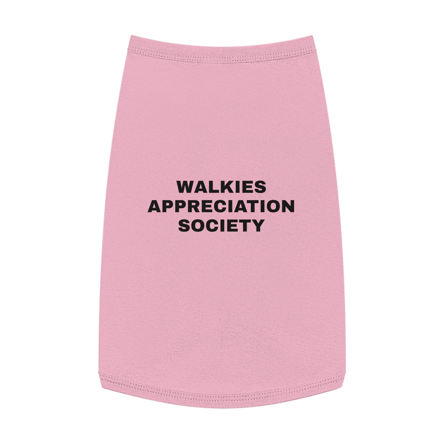 WALKIES APPRECIATION SOCIETY (BLACK TEXT) DOG T-SHIRT