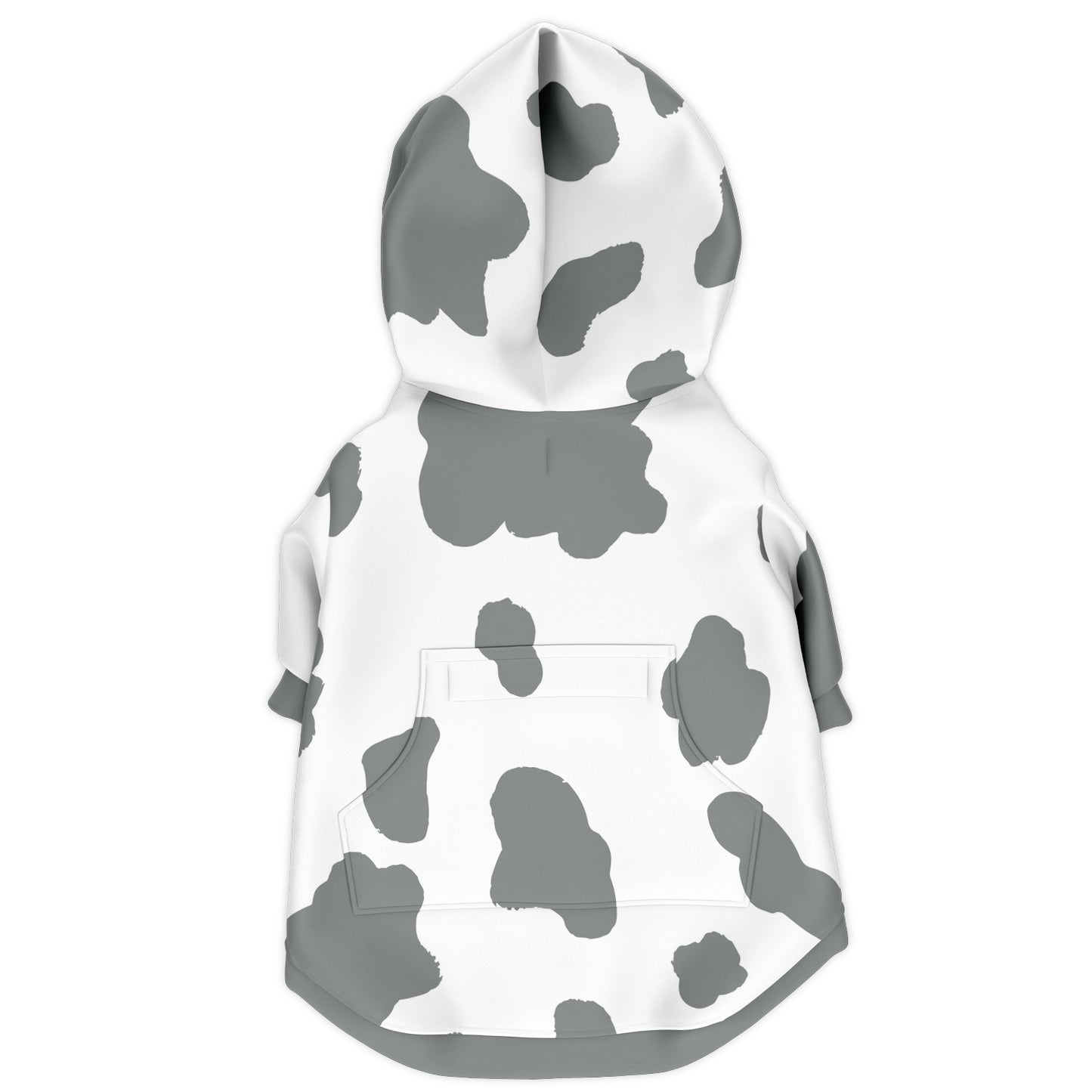 GREY COW DOG HOODIE