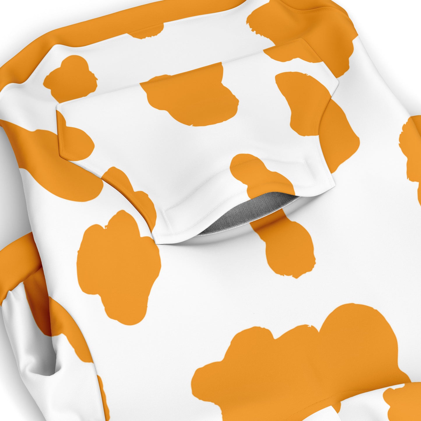 Pocket preview of Amber Cow dog hoodie.