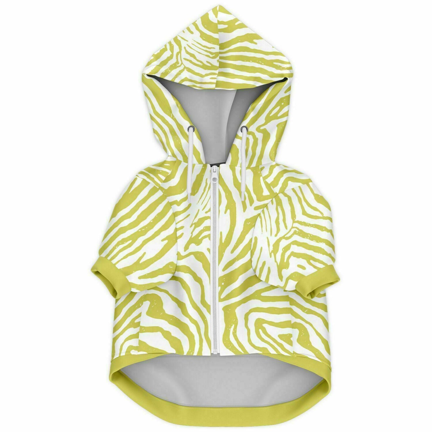 Front preview of Apple Zebra dog hoodie.