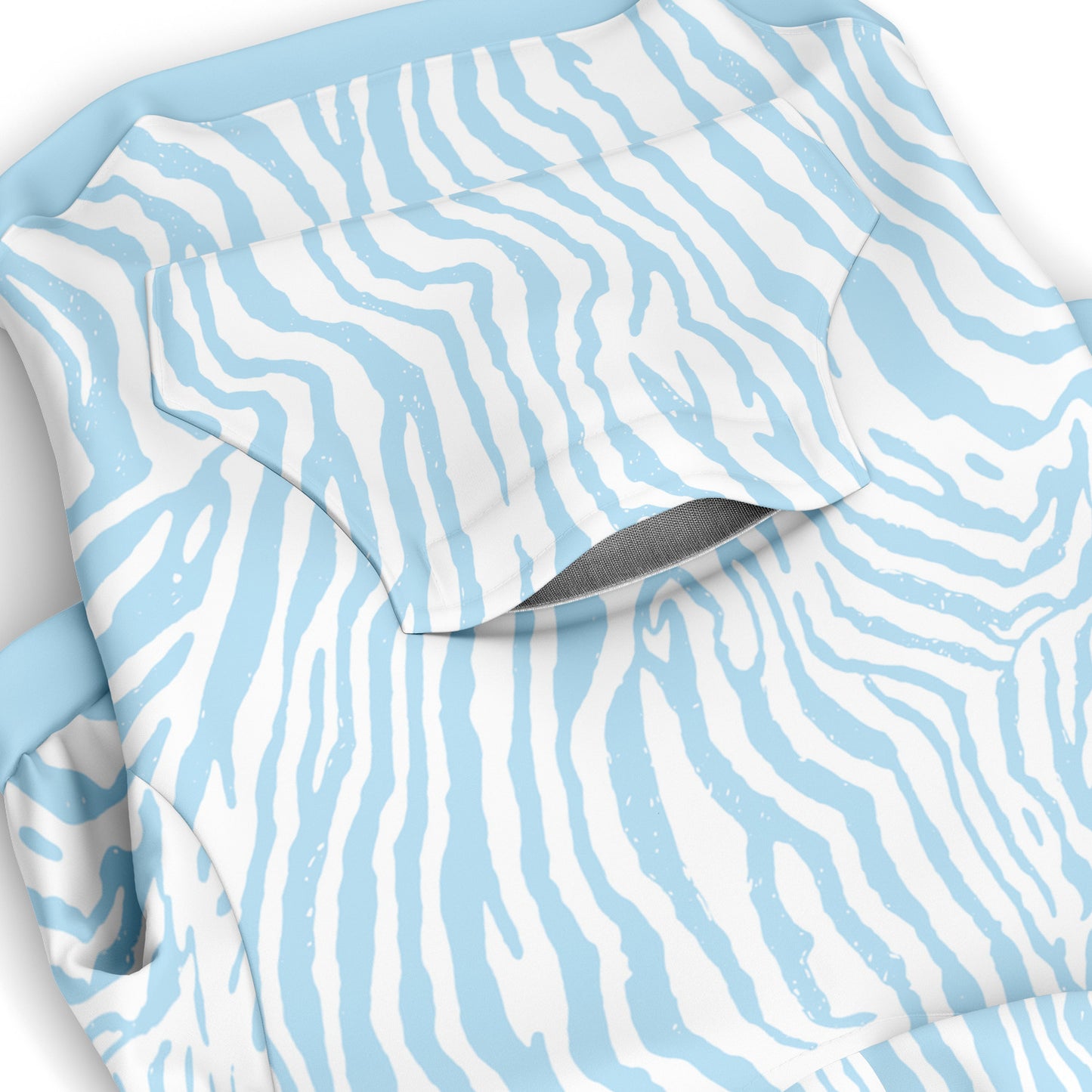 Pocket preview of Baby Blue Zebra dog hoodie.