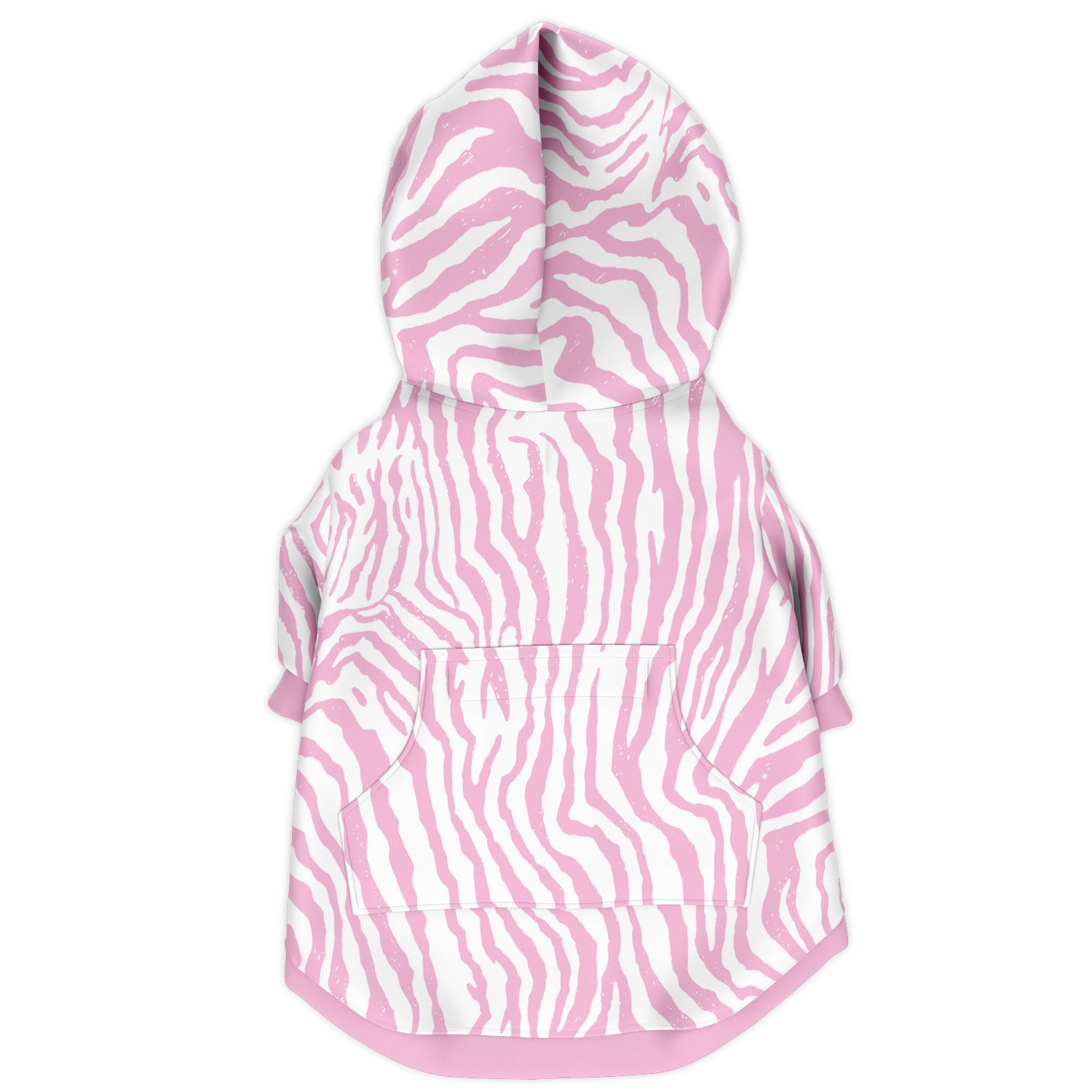 Back preview of Baby Pink Zebra dog hoodie