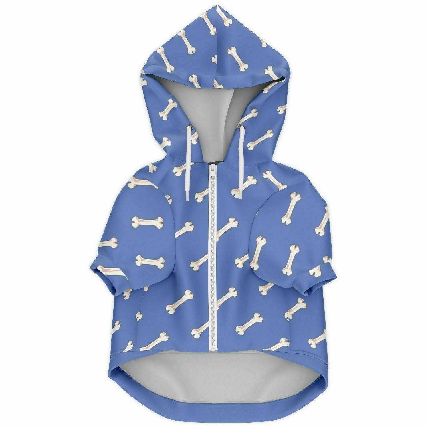 Front preview of Blue Bones dog hoodie.