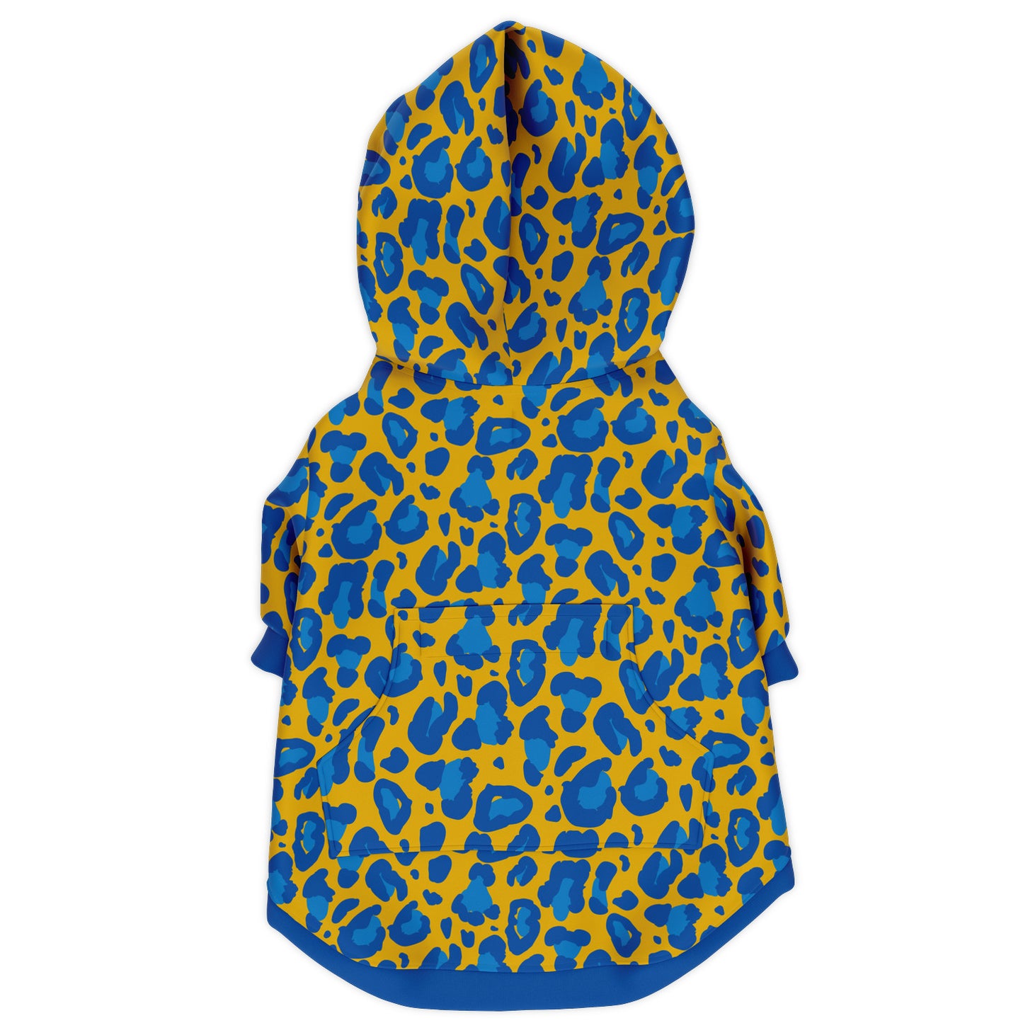 Back preview of Blue Sky Leopard dog hoodie.