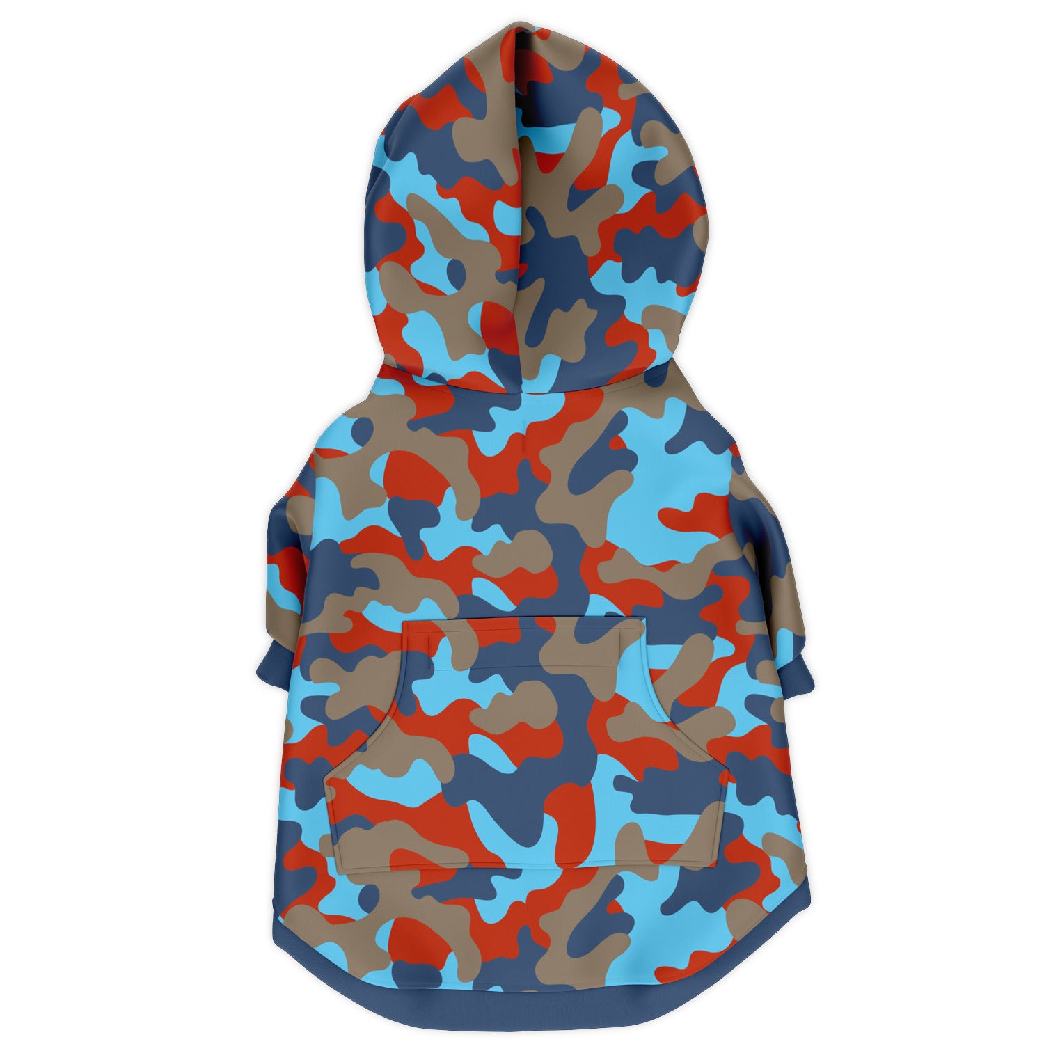 Back preview of Blue Steel Camo dog hoodie.