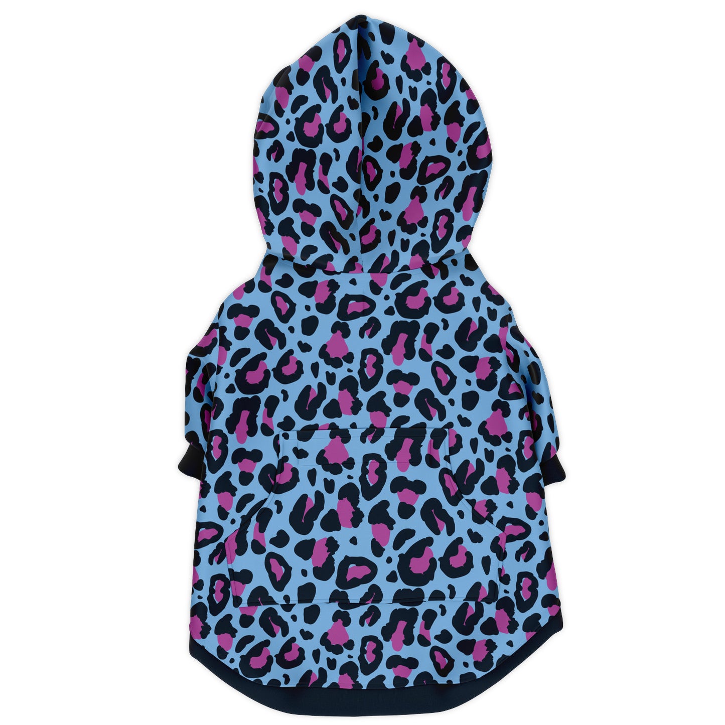 Back preview of Blueberry Leopard dog hoodie.