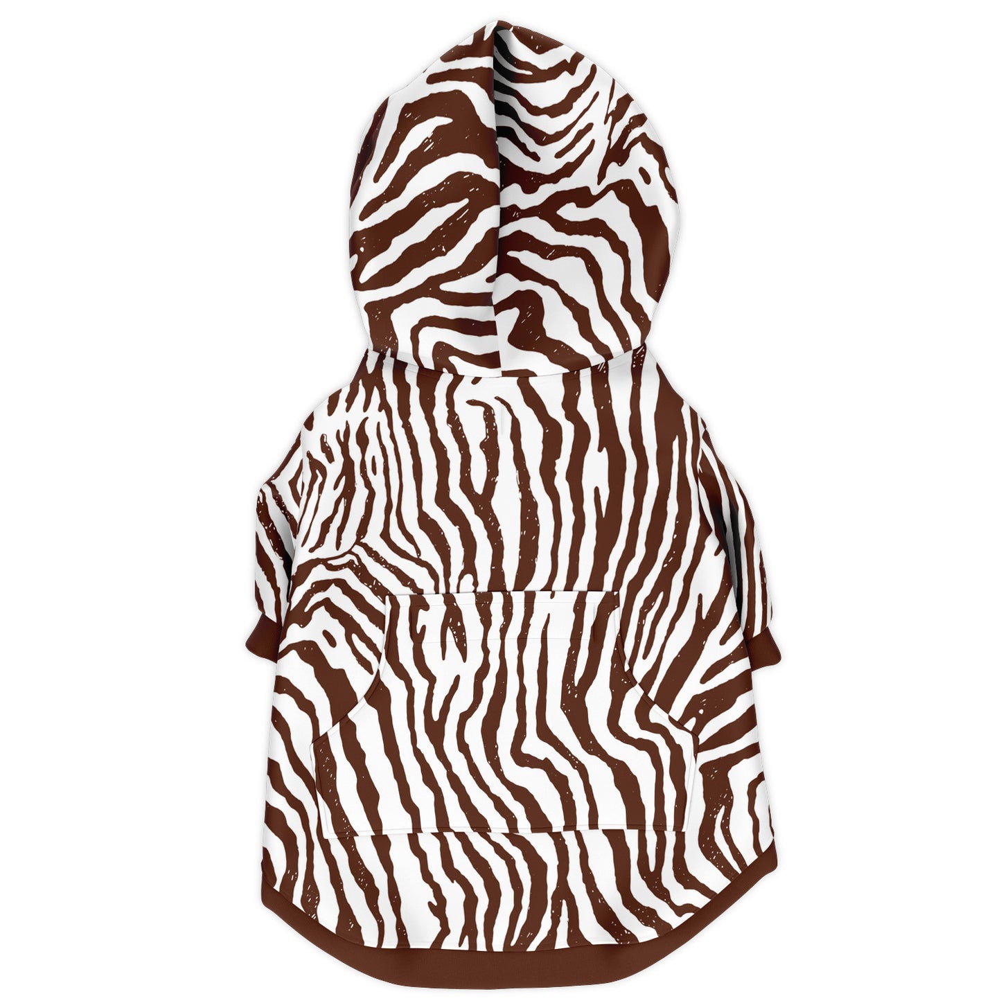 Back preview of Brown Zebra dog hoodie.