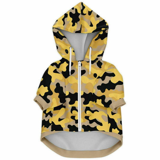 Front preview Bubblebum Camo dog hoodie.