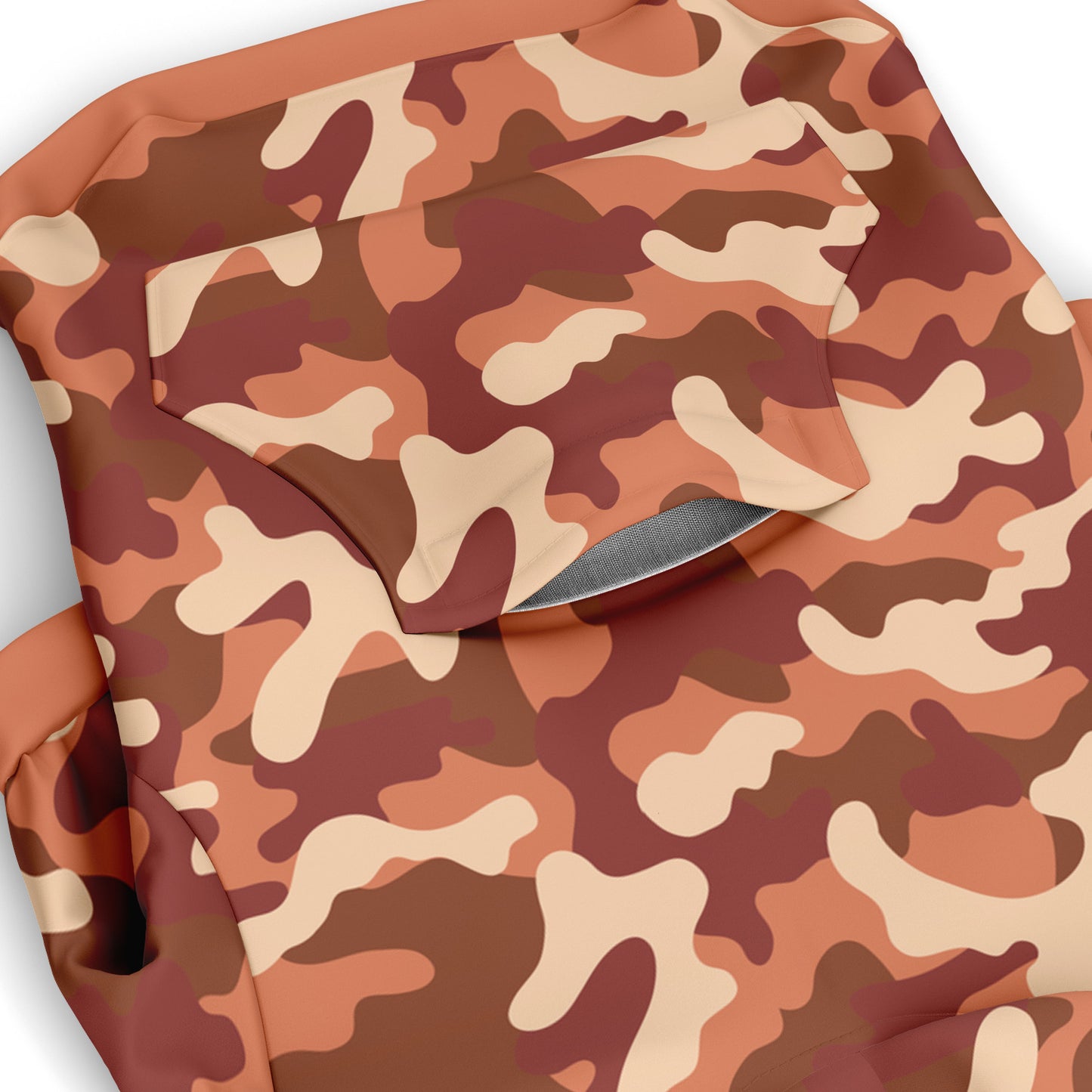 Pocket preview of Caramel Crunch Camo dog hoodie.