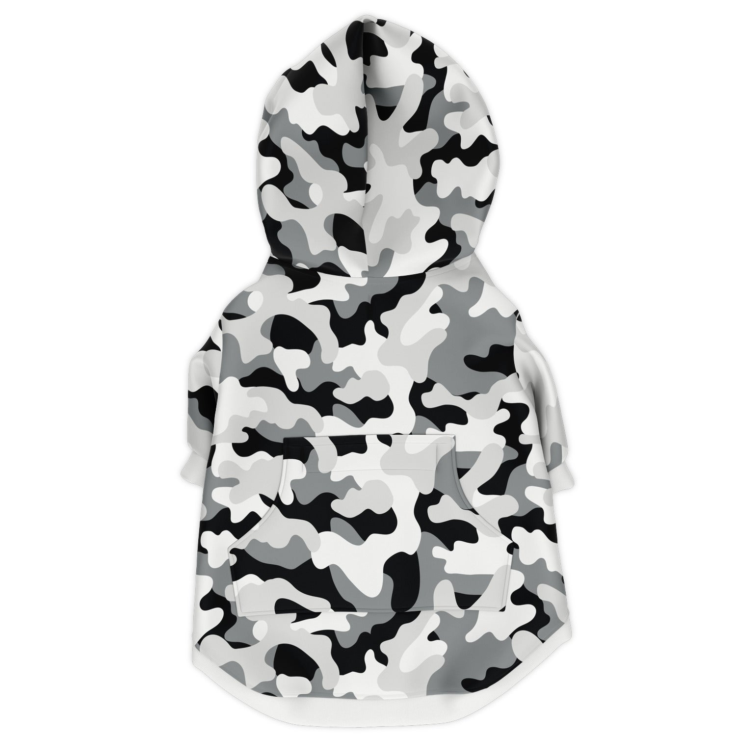 Back preview of Classic Arctic Camo dog hoodie.