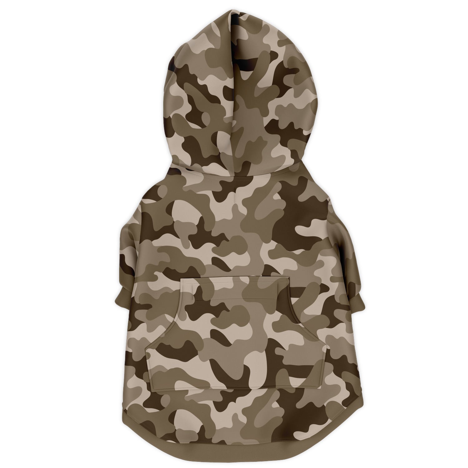 Back preview of Classic Desert Camo dog hoodie.