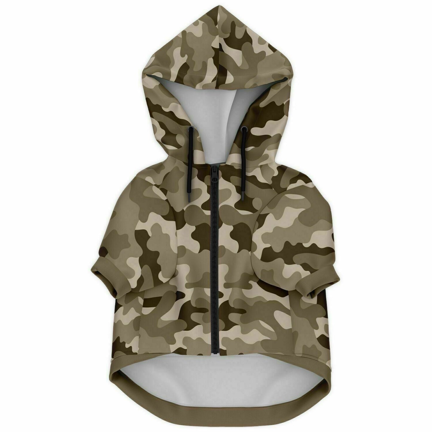 Front preview of Classic Desert Camo dog hoodie.