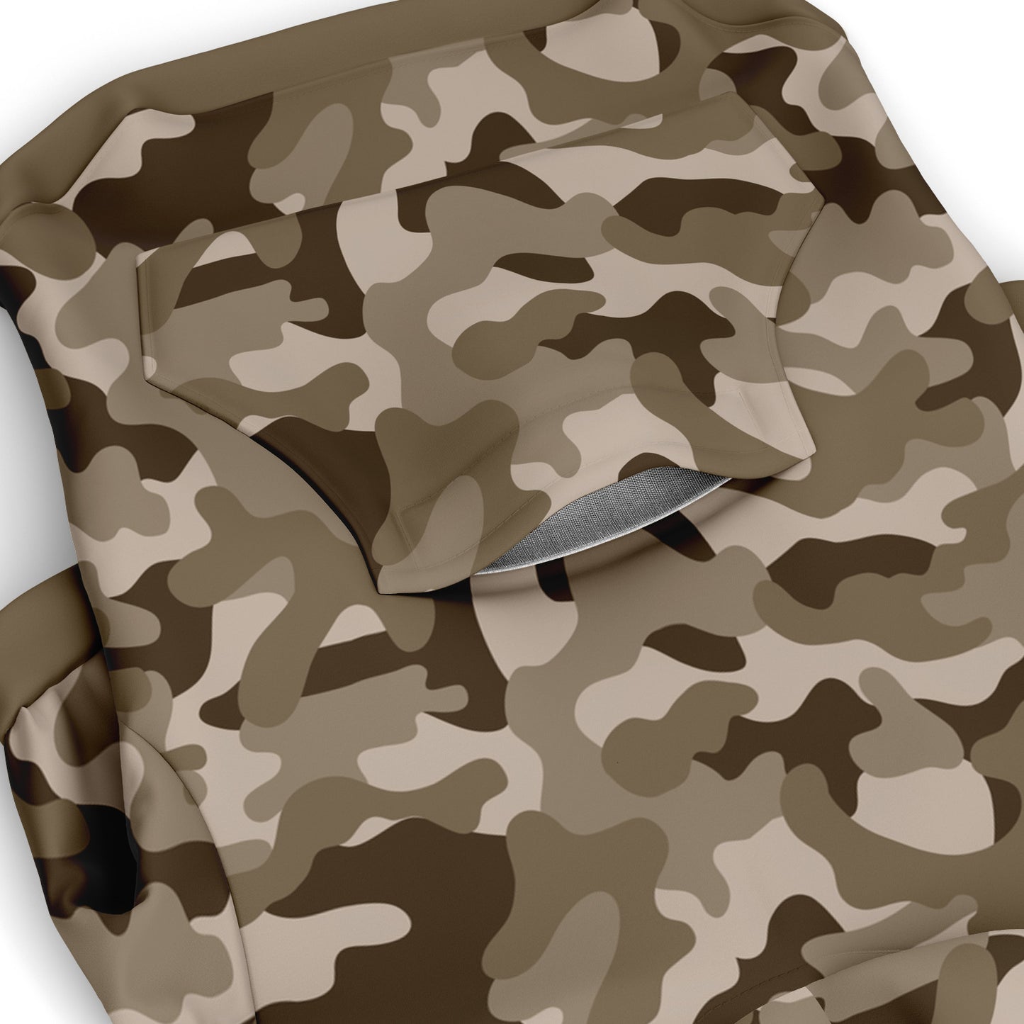 Pocket preview of Classic Desert Camo dog hoodie.