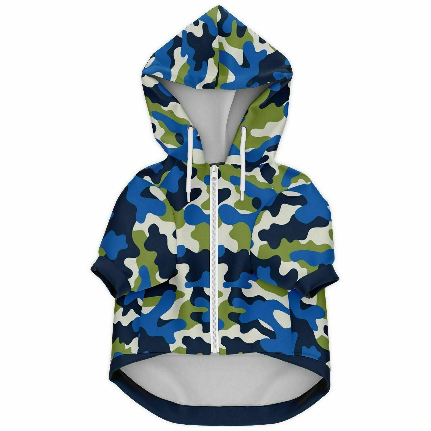 Front preview of Coral Green Camo dog hoodie.