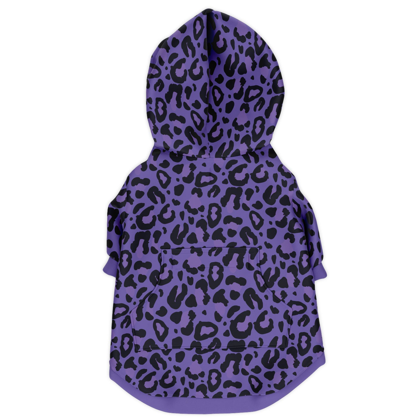 Back preview of Deep Purple Leopard dog hoodie.