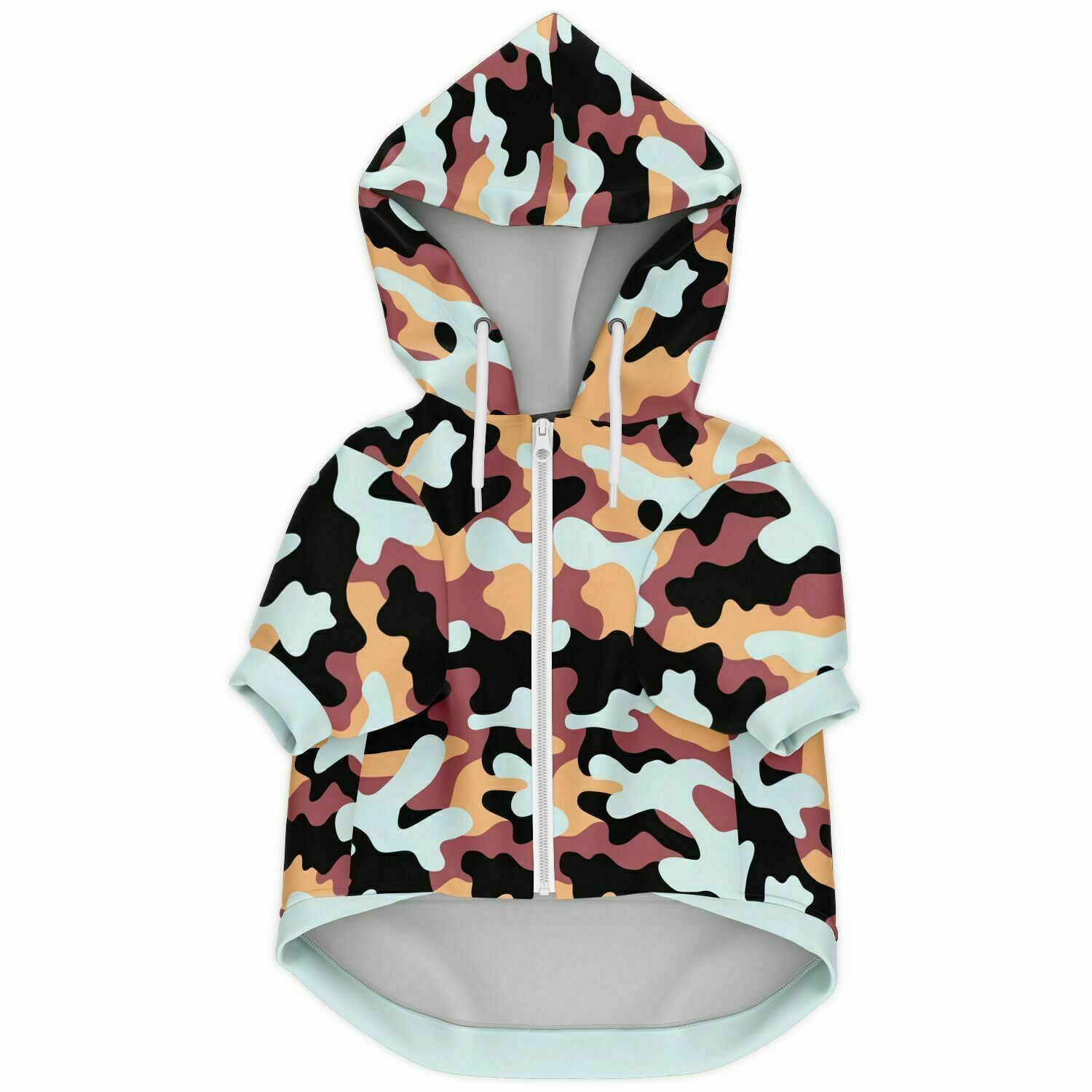 Front preview of Desert-Ice Camo dog hoodie.