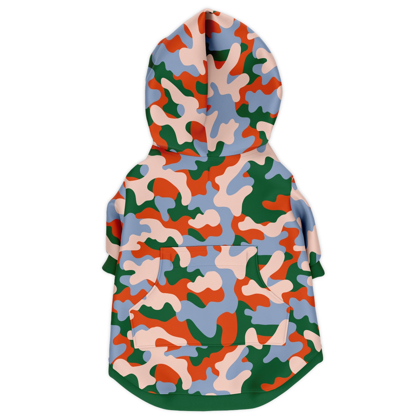 Back preview of Forest-Breeze Camo dog hoodie.