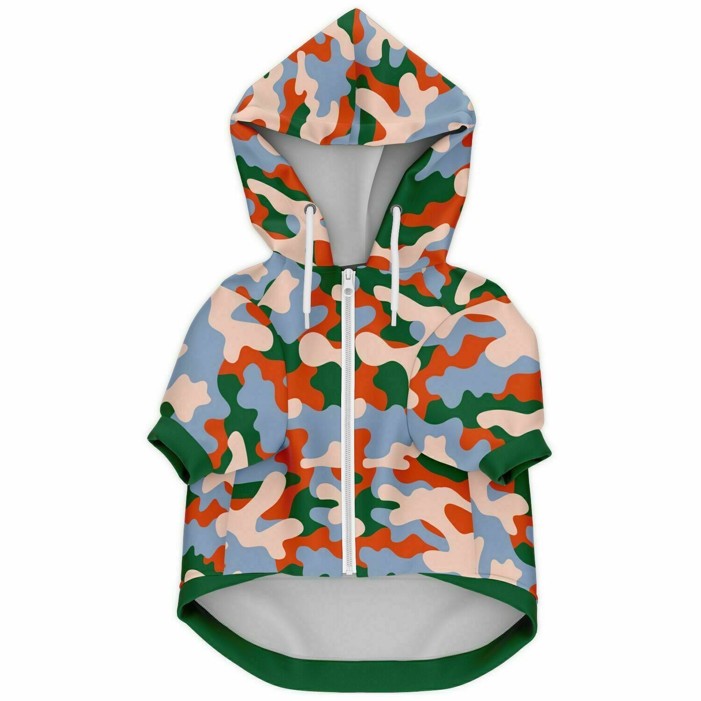 Front preview of Forest-Breeze Camo dog hoodie.