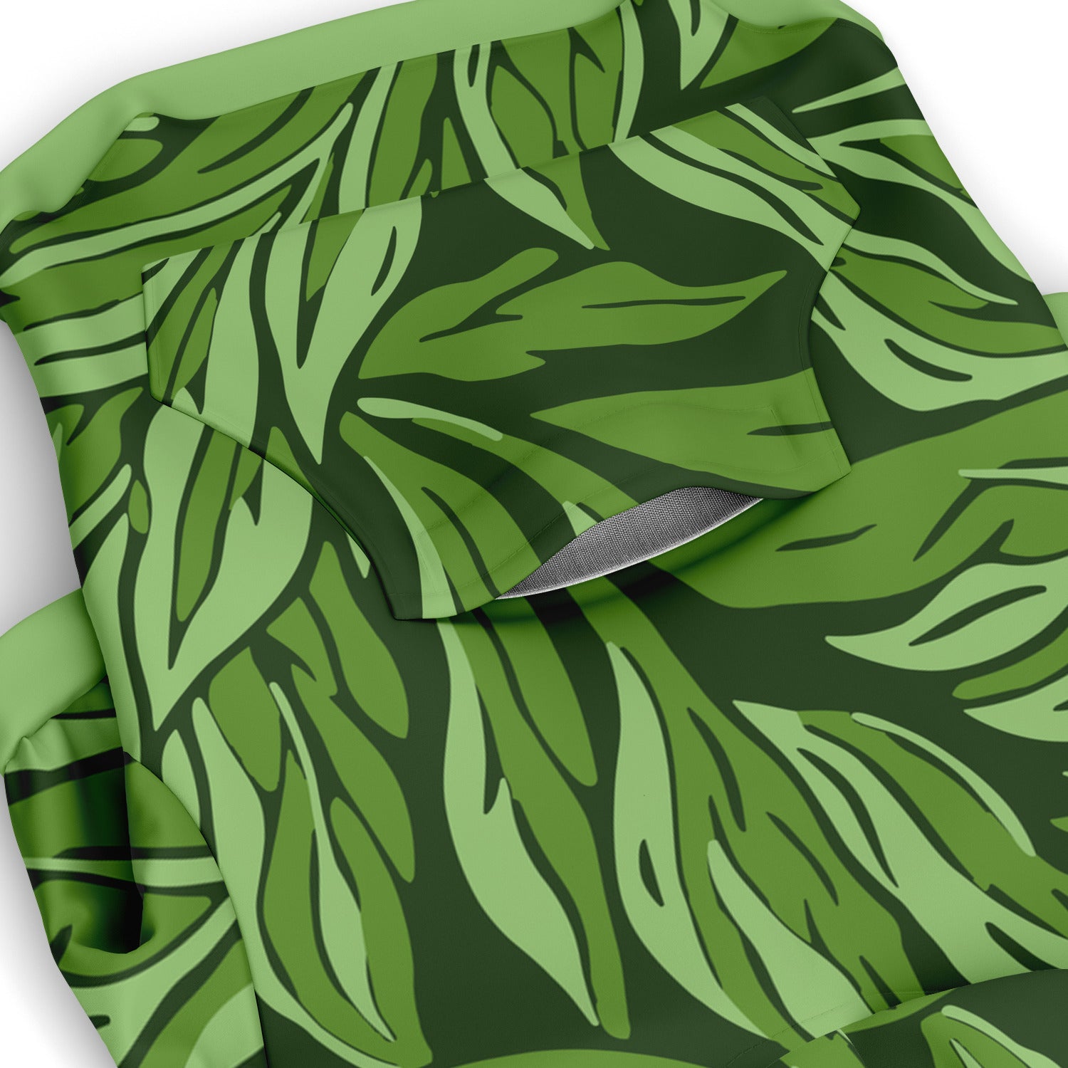 Pocket preview of Green Lead dog hoodie.