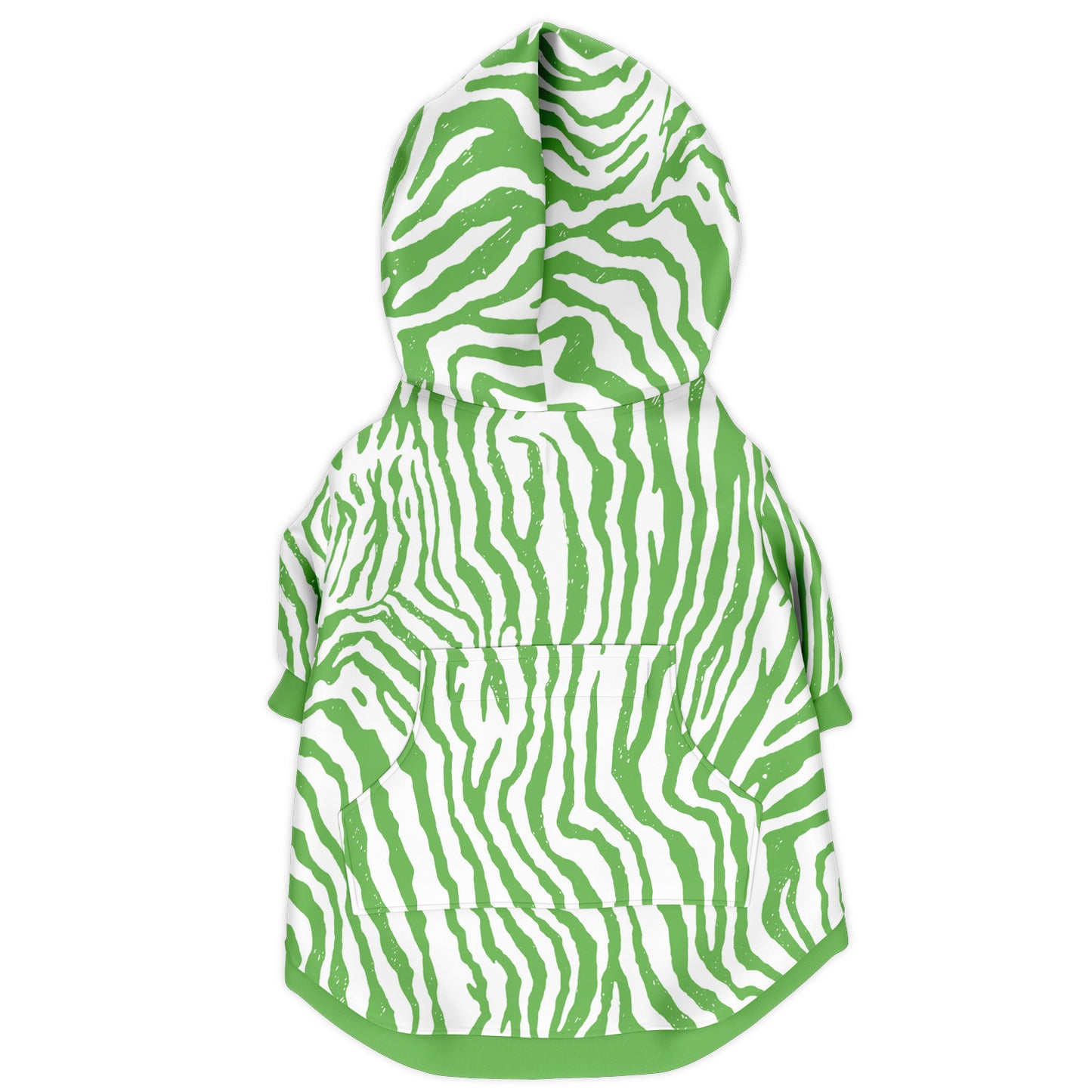 Back preview of Green Zebra dog hoodie.