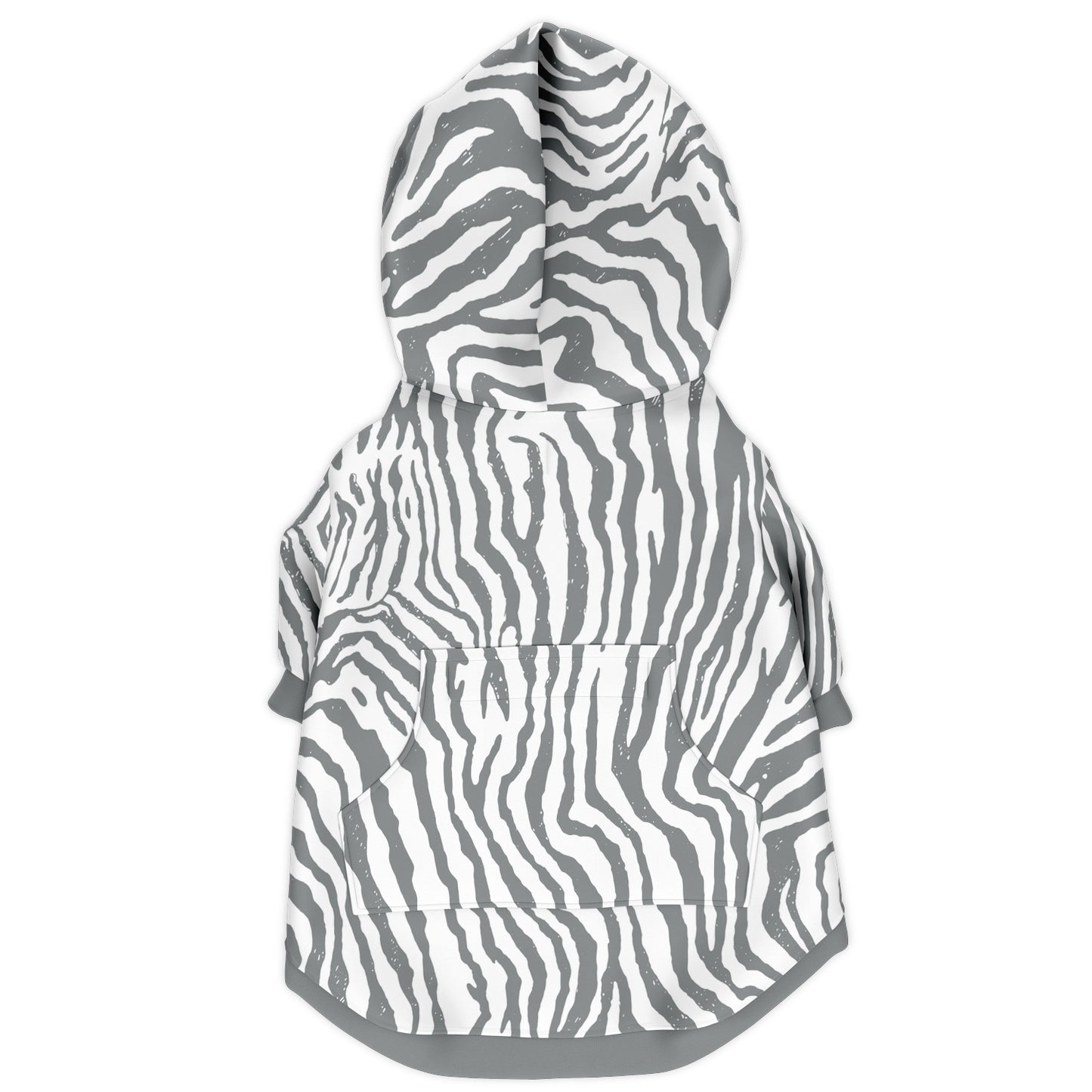 Back preview of Grey Zebra dog hoodie.