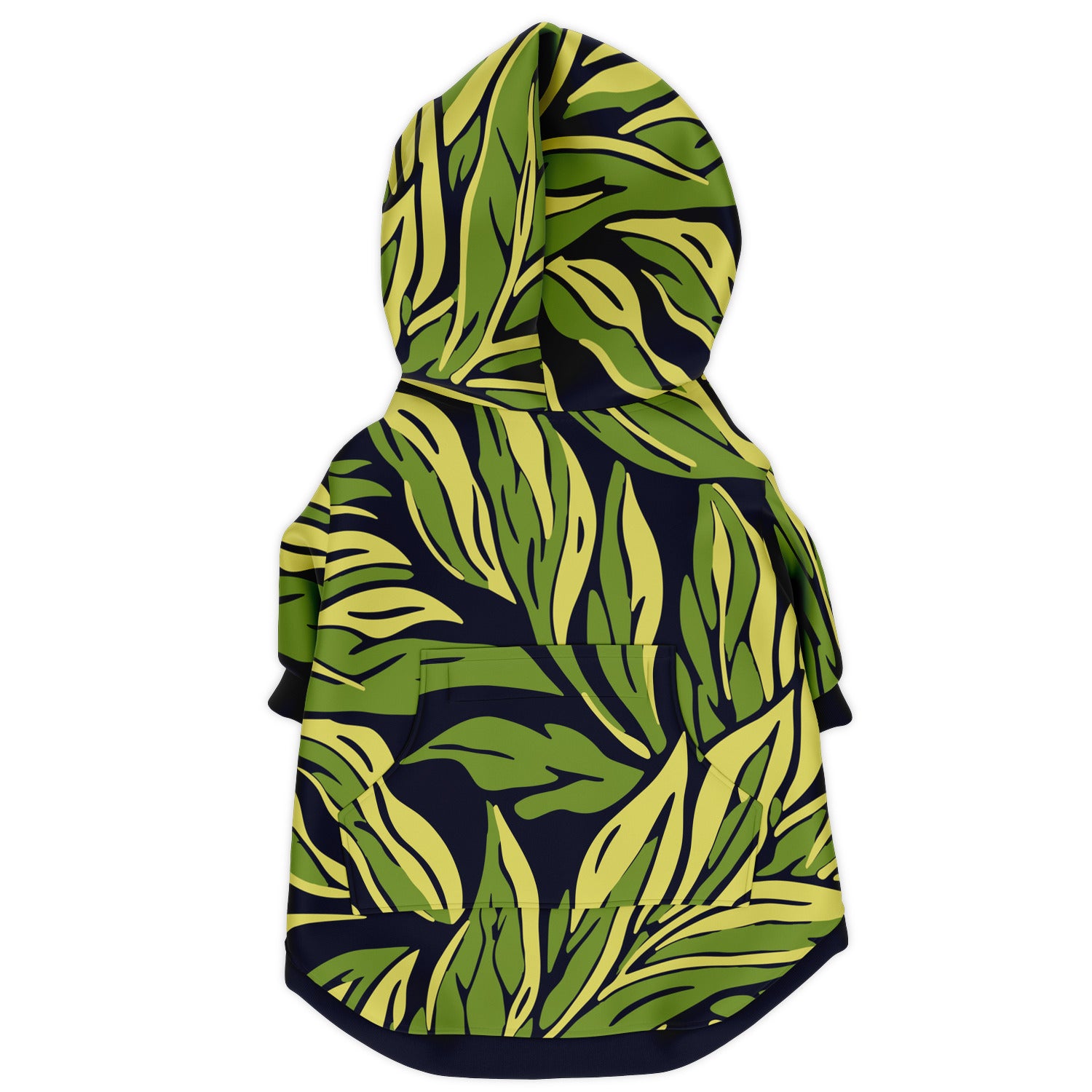 Back preview of Jungle Leaf dog hoodie.